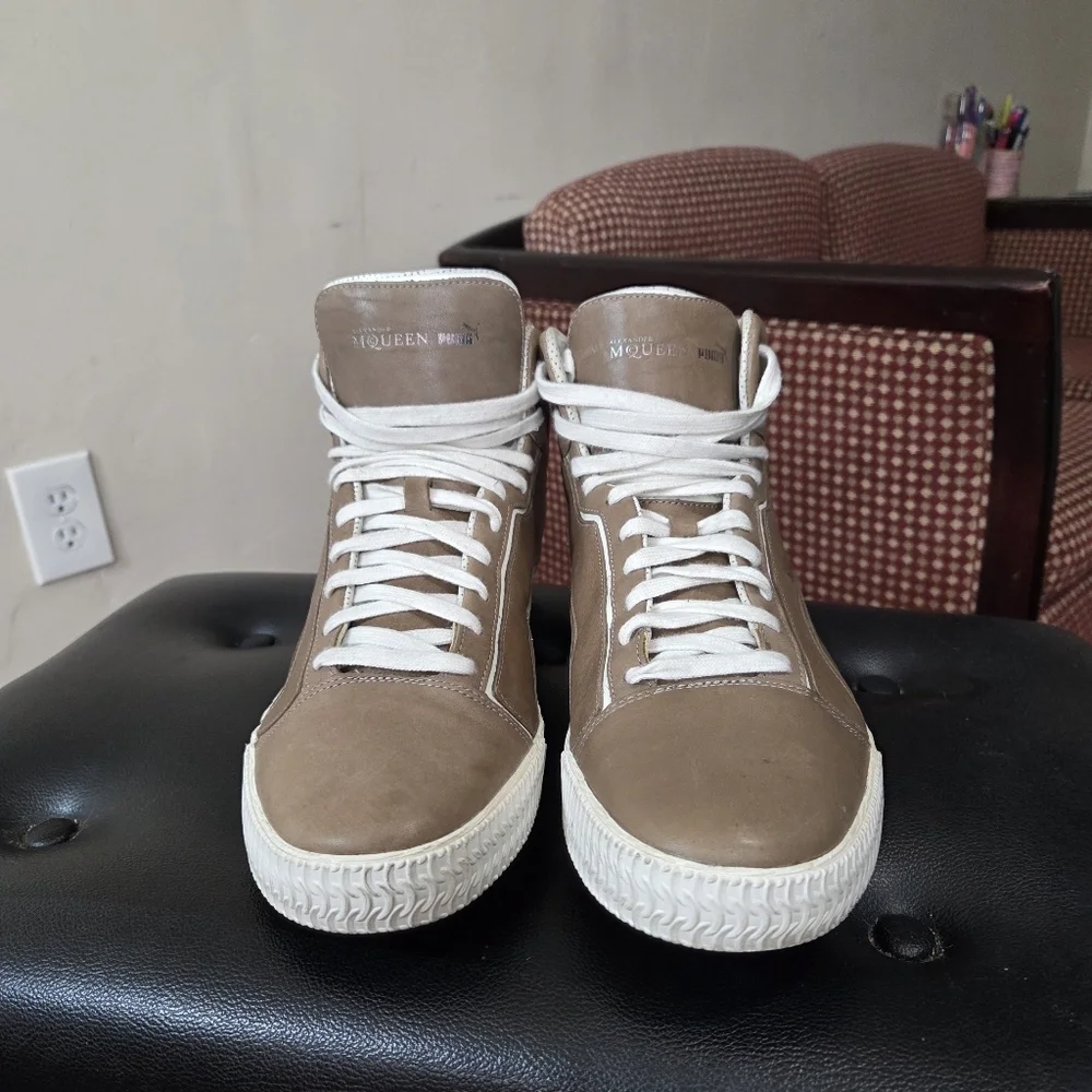 Alexander McQueen‎ x Puma High Top Leather Sneakers Men US 14 EU 48.5